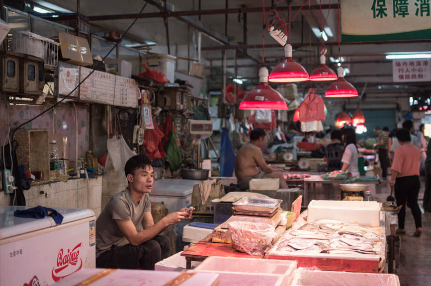 Chinese grand ma - market fish