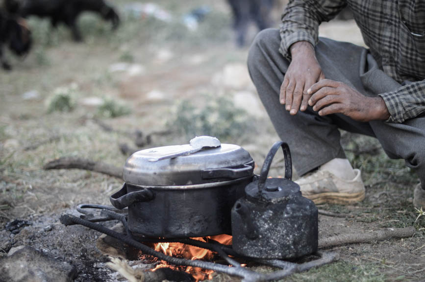 cooking over fire