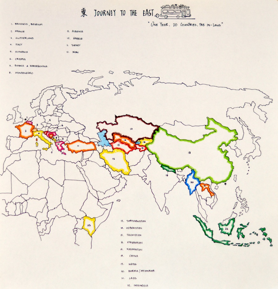 journey to the east map