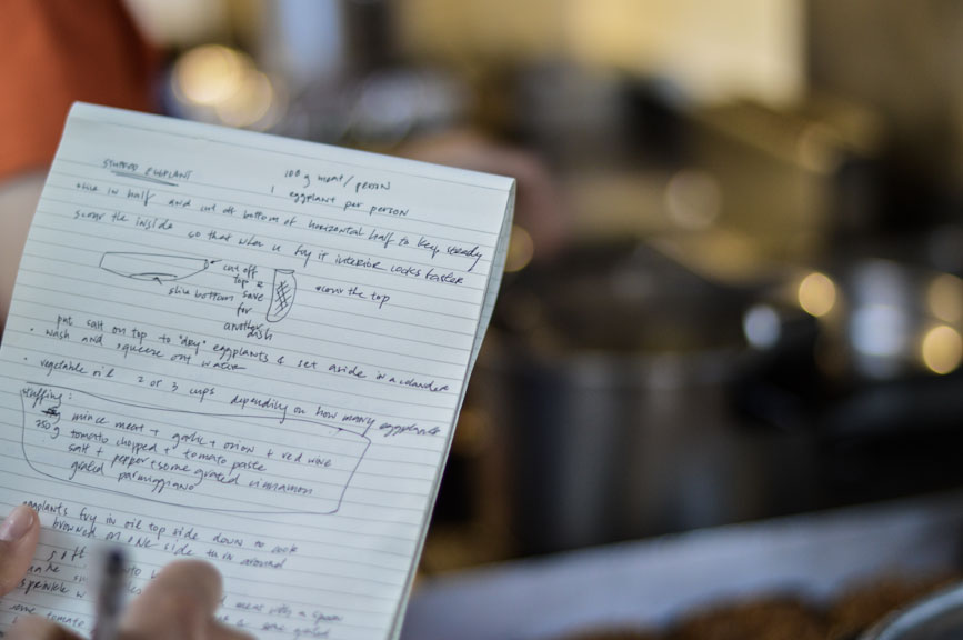 recipe notes