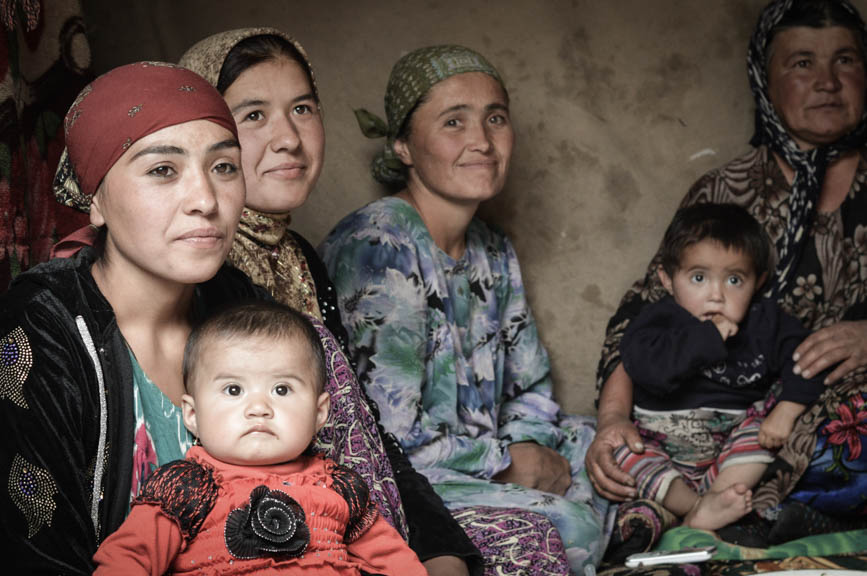 women in tent