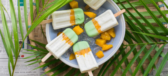 Popsicle Week 2016 – Mango Pandan Vanilla Bean Popsicles